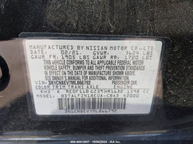 Photo 8 VIN: 3N1CN8EV7ML866792 - NISSAN VERSA 