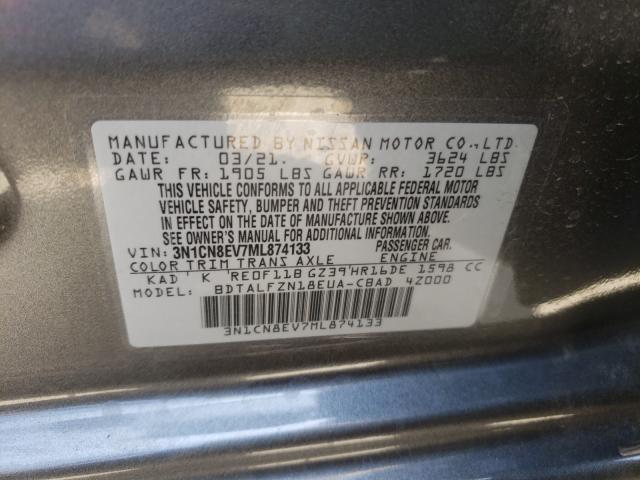 Photo 9 VIN: 3N1CN8EV7ML874133 - NISSAN VERSA SV 