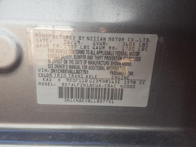 Photo 9 VIN: 3N1CN8EV8LL807751 - NISSAN VERSA SV 