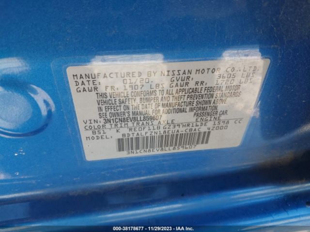 Photo 8 VIN: 3N1CN8EV8LL859607 - NISSAN VERSA 