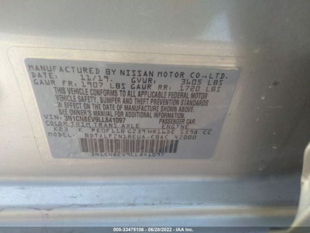 Photo 8 VIN: 3N1CN8EV9LL841097 - NISSAN VERSA 