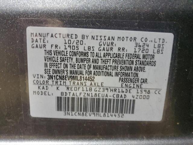 Photo 11 VIN: 3N1CN8EV9ML814452 - NISSAN VERSA SV 