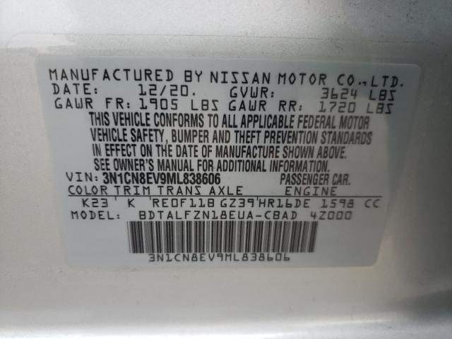 Photo 9 VIN: 3N1CN8EV9ML838606 - NISSAN VERSA SV 