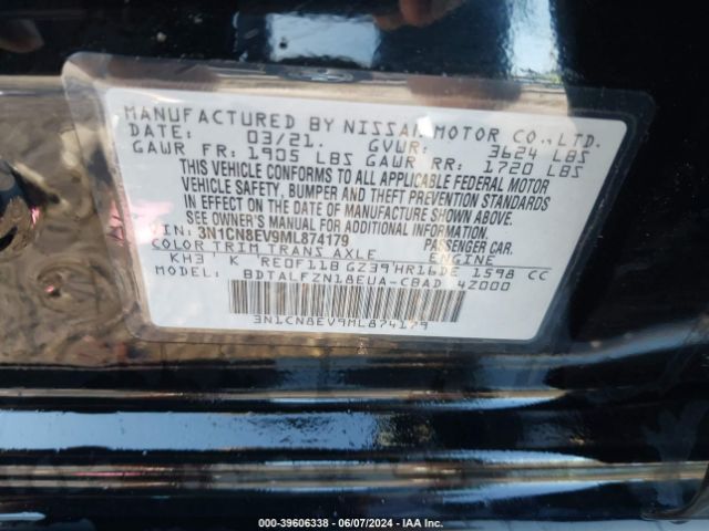 Photo 8 VIN: 3N1CN8EV9ML874179 - NISSAN VERSA 