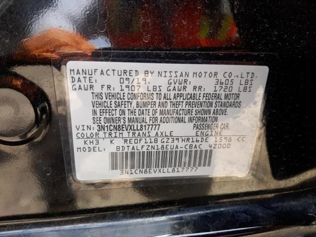 Photo 9 VIN: 3N1CN8EVXLL817777 - NISSAN VERSA SV 