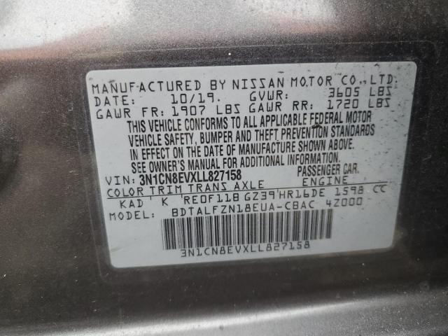 Photo 11 VIN: 3N1CN8EVXLL827158 - NISSAN VERSA SV 