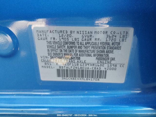 Photo 8 VIN: 3N1CN8EVXML841708 - NISSAN VERSA 