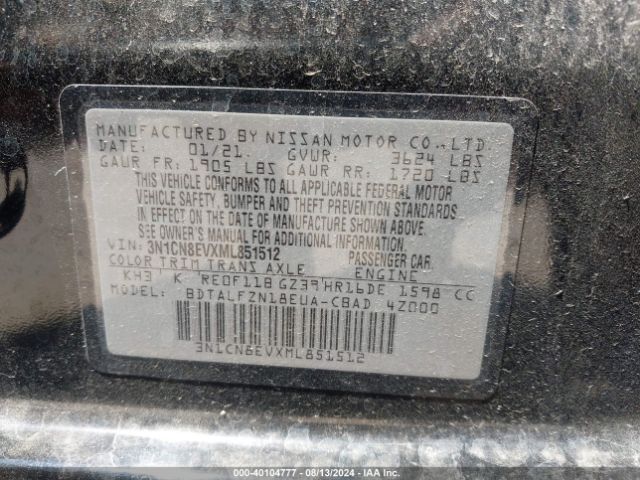 Photo 8 VIN: 3N1CN8EVXML851512 - NISSAN VERSA 