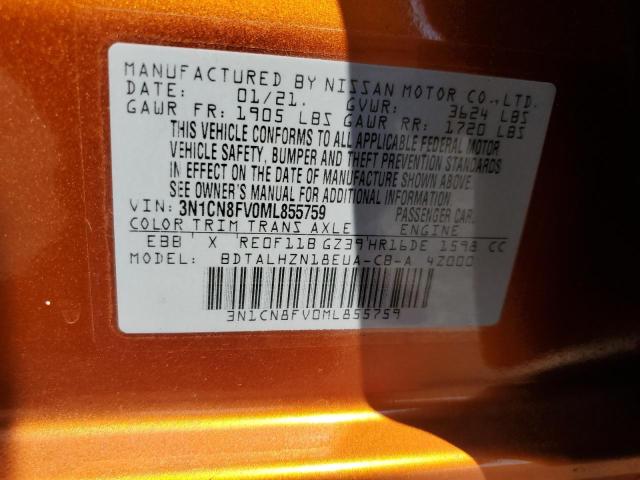 Photo 12 VIN: 3N1CN8FV0ML855759 - NISSAN VERSA SR 