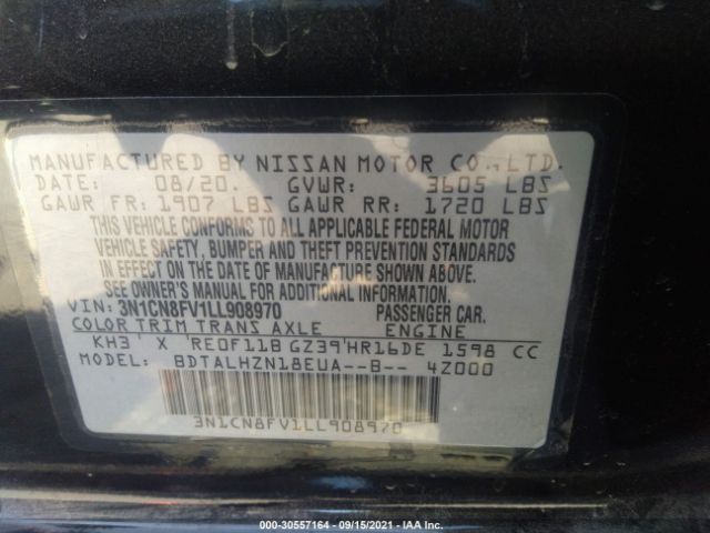 Photo 8 VIN: 3N1CN8FV1LL908970 - NISSAN VERSA 