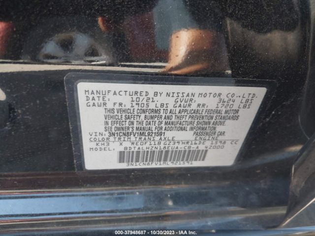 Photo 8 VIN: 3N1CN8FV1ML921591 - NISSAN VERSA 