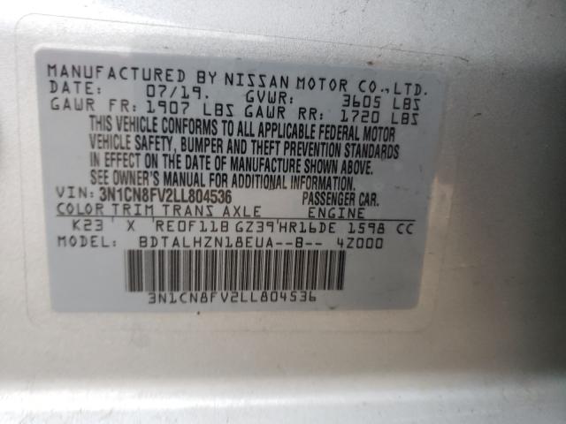 Photo 9 VIN: 3N1CN8FV2LL804536 - NISSAN VERSA SR 