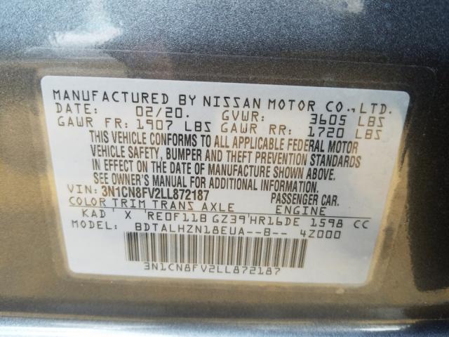 Photo 9 VIN: 3N1CN8FV2LL872187 - NISSAN VERSA SR 