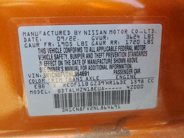 Photo 11 VIN: 3N1CN8FV2NL864691 - NISSAN VERSA SR 