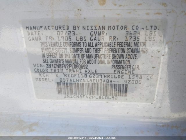 Photo 8 VIN: 3N1CN8FV2PL860692 - NISSAN VERSA 