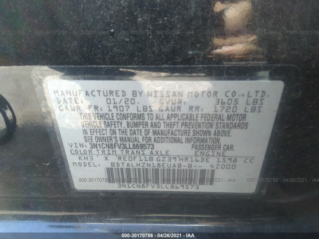 Photo 8 VIN: 3N1CN8FV3LL869573 - NISSAN VERSA 