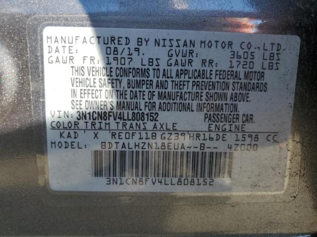 Photo 9 VIN: 3N1CN8FV4LL808152 - NISSAN VERSA SR 