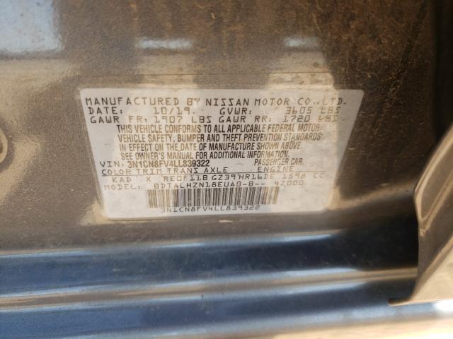 Photo 9 VIN: 3N1CN8FV4LL839322 - NISSAN VERSA SR 