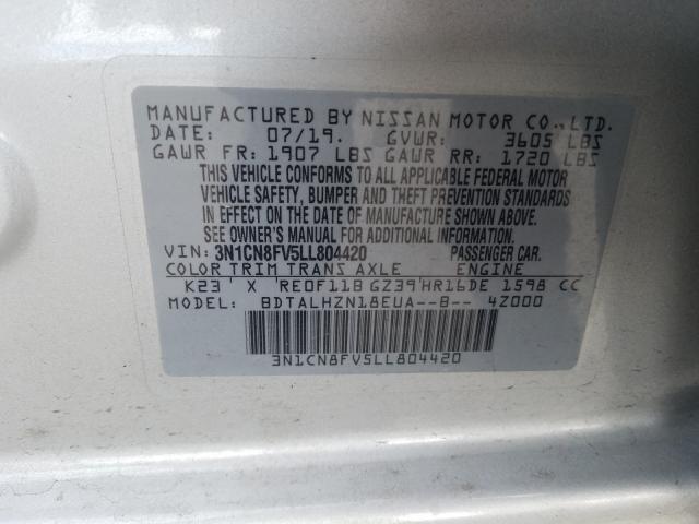 Photo 9 VIN: 3N1CN8FV5LL804420 - NISSAN VERSA SR 