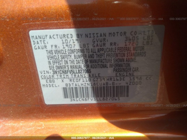 Photo 8 VIN: 3N1CN8FV5LL827065 - NISSAN VERSA 