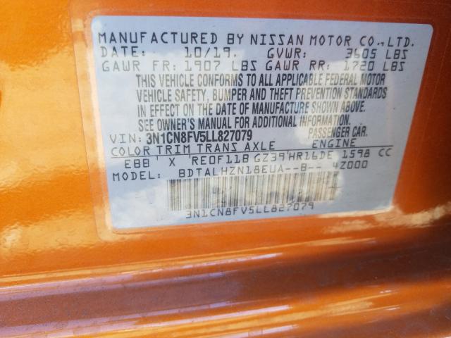 Photo 9 VIN: 3N1CN8FV5LL827079 - NISSAN VERSA SR 