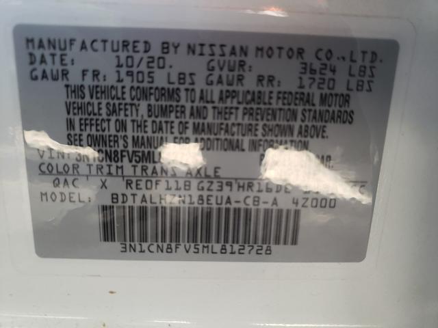 Photo 9 VIN: 3N1CN8FV5ML812728 - NISSAN VERSA SR 