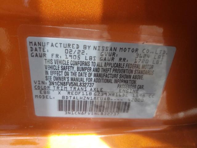 Photo 9 VIN: 3N1CN8FV5NL832737 - NISSAN VERSA SR 