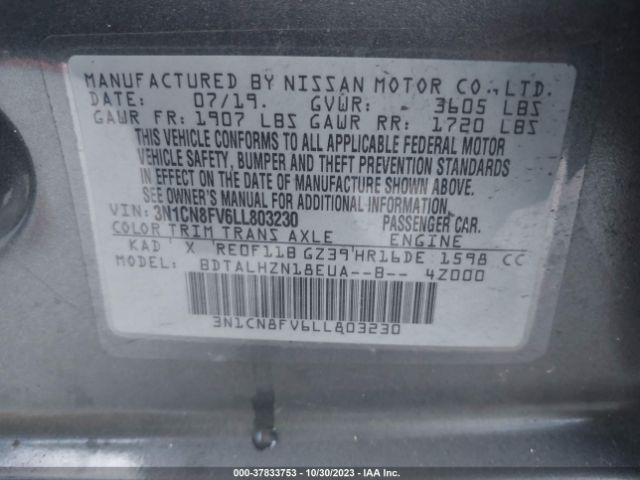 Photo 8 VIN: 3N1CN8FV6LL803230 - NISSAN VERSA 