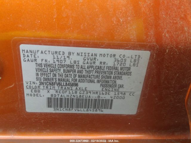 Photo 8 VIN: 3N1CN8FV6LL845896 - NISSAN VERSA 