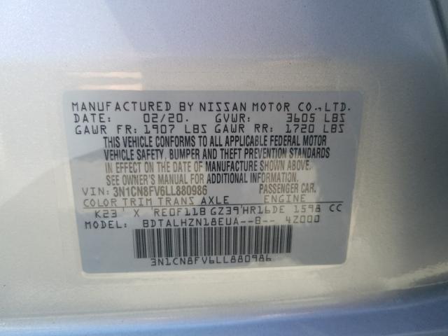 Photo 9 VIN: 3N1CN8FV6LL880986 - NISSAN VERSA SR 