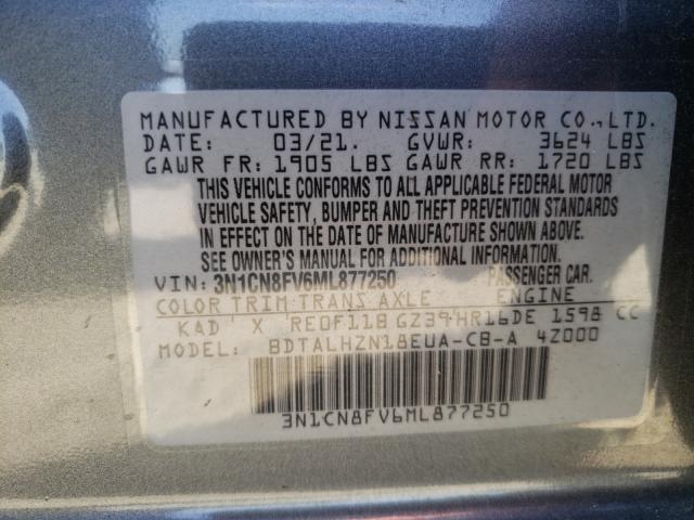 Photo 9 VIN: 3N1CN8FV6ML877250 - NISSAN VERSA SR 