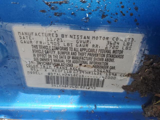 Photo 11 VIN: 3N1CN8FV6NL821293 - NISSAN VERSA SR 