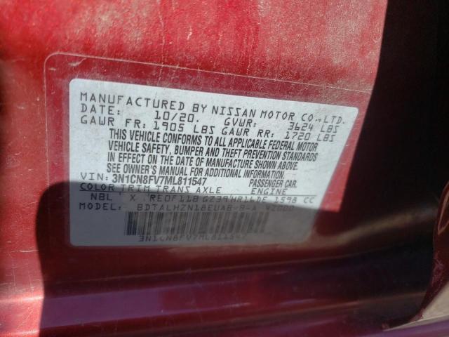 Photo 11 VIN: 3N1CN8FV7ML811547 - NISSAN VERSA 