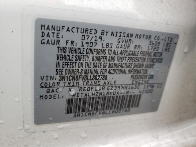 Photo 9 VIN: 3N1CN8FV8LL802788 - NISSAN VERSA SR 