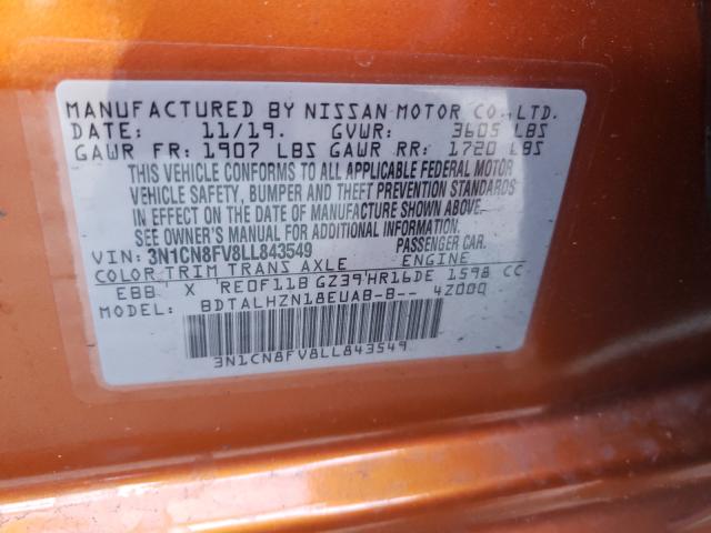 Photo 9 VIN: 3N1CN8FV8LL843549 - NISSAN VERSA SR 