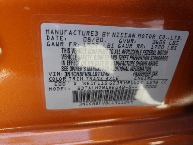 Photo 9 VIN: 3N1CN8FV8LL911249 - NISSAN VERSA SR 