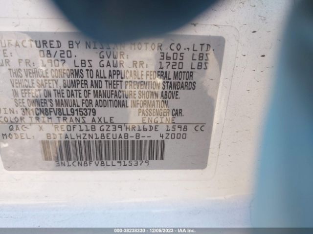 Photo 8 VIN: 3N1CN8FV8LL915379 - NISSAN VERSA 