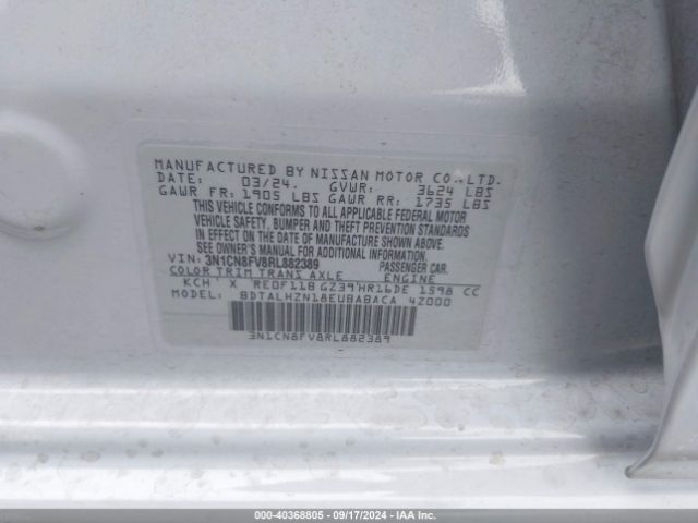 Photo 8 VIN: 3N1CN8FV8RL882389 - NISSAN VERSA 