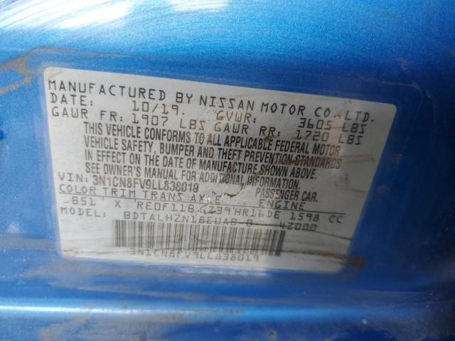 Photo 11 VIN: 3N1CN8FV9LL838019 - NISSAN VERSA SR 