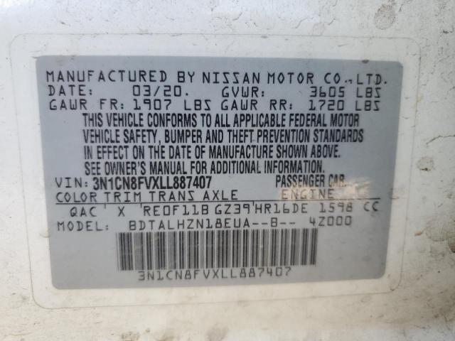 Photo 12 VIN: 3N1CN8FVXLL887407 - NISSAN VERSA SR 