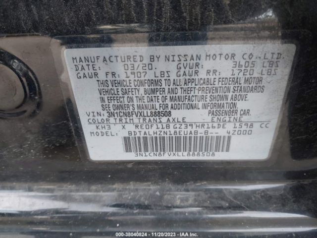 Photo 8 VIN: 3N1CN8FVXLL888508 - NISSAN VERSA 