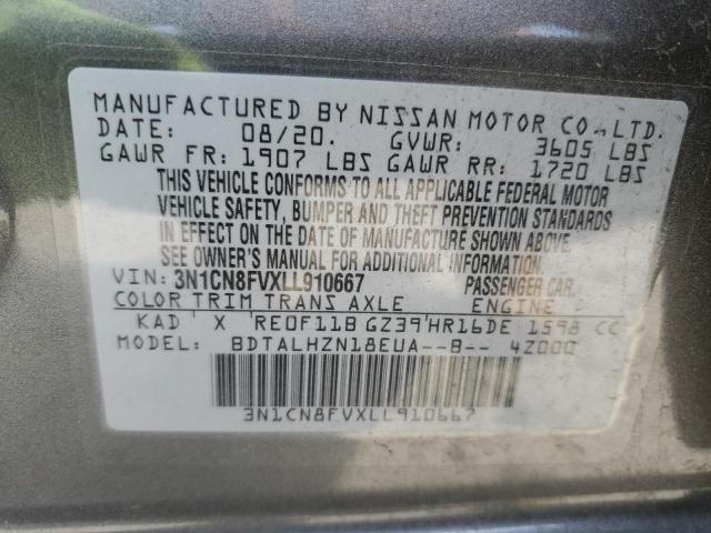 Photo 11 VIN: 3N1CN8FVXLL910667 - NISSAN VERSA SR 