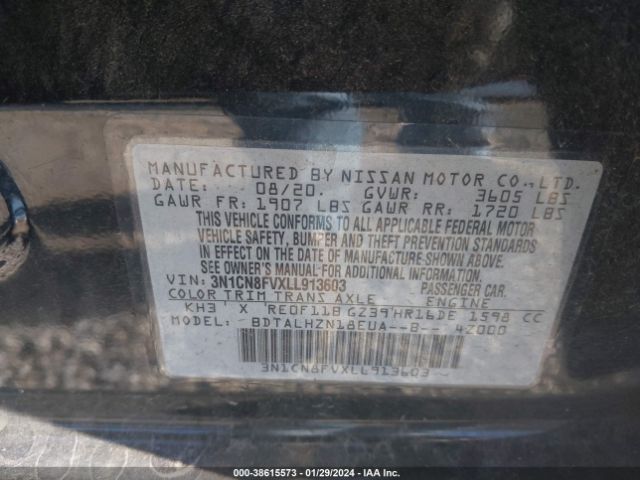 Photo 8 VIN: 3N1CN8FVXLL913603 - NISSAN VERSA 