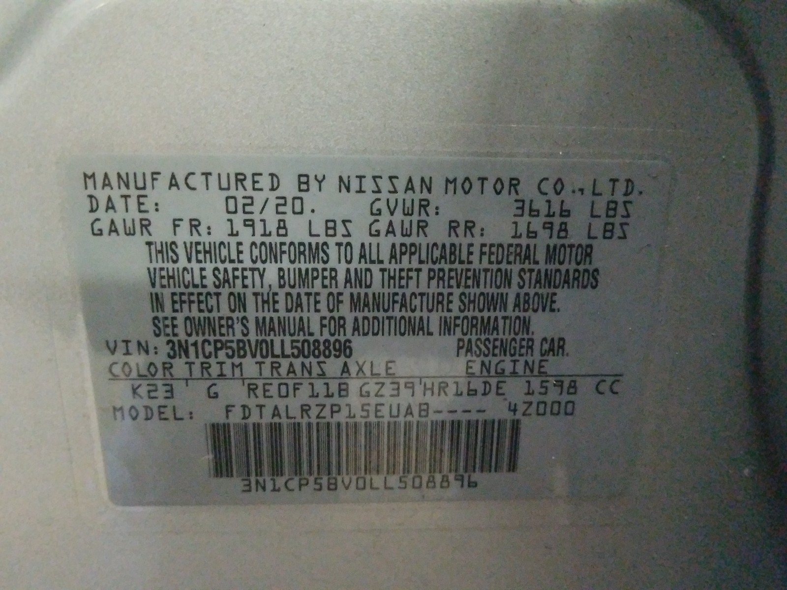 Photo 9 VIN: 3N1CP5BV0LL508896 - NISSAN KICKS S 