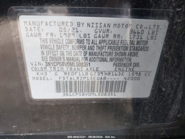 Photo 8 VIN: 3N1CP5BV0ML508351 - NISSAN KICKS 