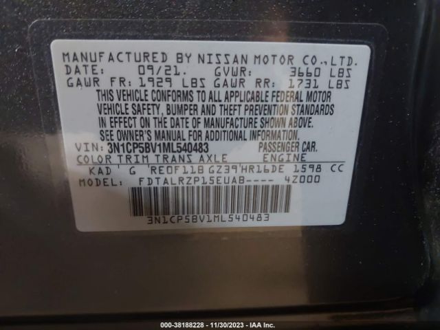 Photo 8 VIN: 3N1CP5BV1ML540483 - NISSAN KICKS 