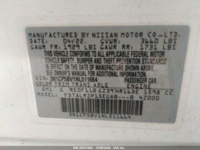 Photo 8 VIN: 3N1CP5BV1NL511664 - NISSAN KICKS 