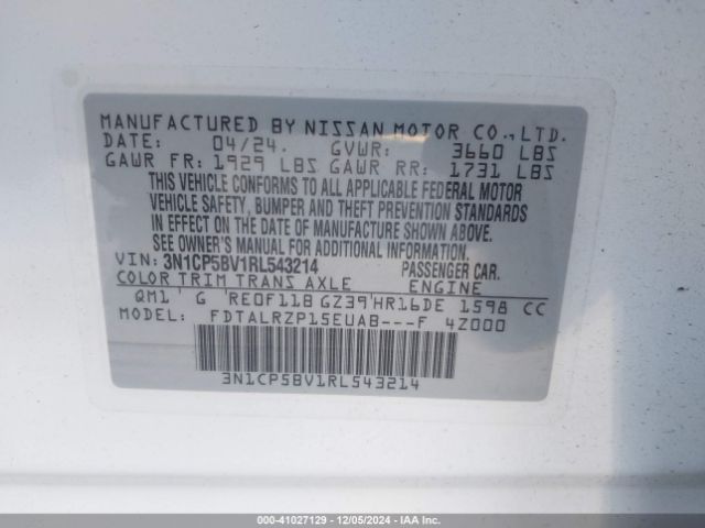 Photo 8 VIN: 3N1CP5BV1RL543214 - NISSAN KICKS 