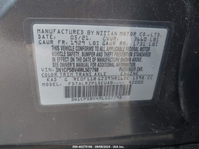 Photo 8 VIN: 3N1CP5BV4ML507798 - NISSAN KICKS 