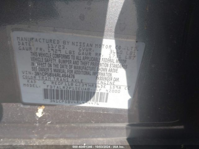 Photo 8 VIN: 3N1CP5BV4RL494476 - NISSAN KICKS 